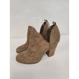 Carlos By Santana Brown Suede Block Heel Booties